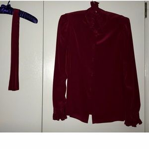 Vintage Gloria Sachs Blouse with Neck Sash